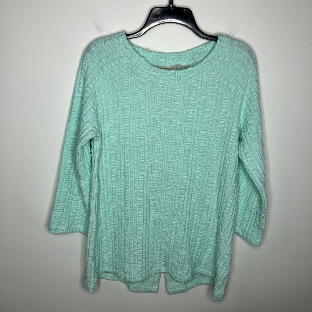 Soft surroundings seaside inspired‎ Goldie tunic in top fair aqua size medium - Picture 3 of 8